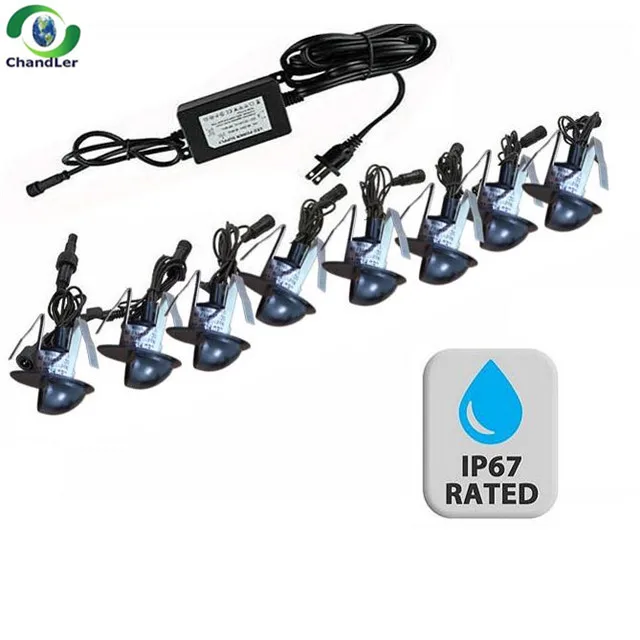 
CHANDLER 10PCS 0.6W LED IP67 half moon 12volt recessed led garden path light led deck light led underground lights RGB 