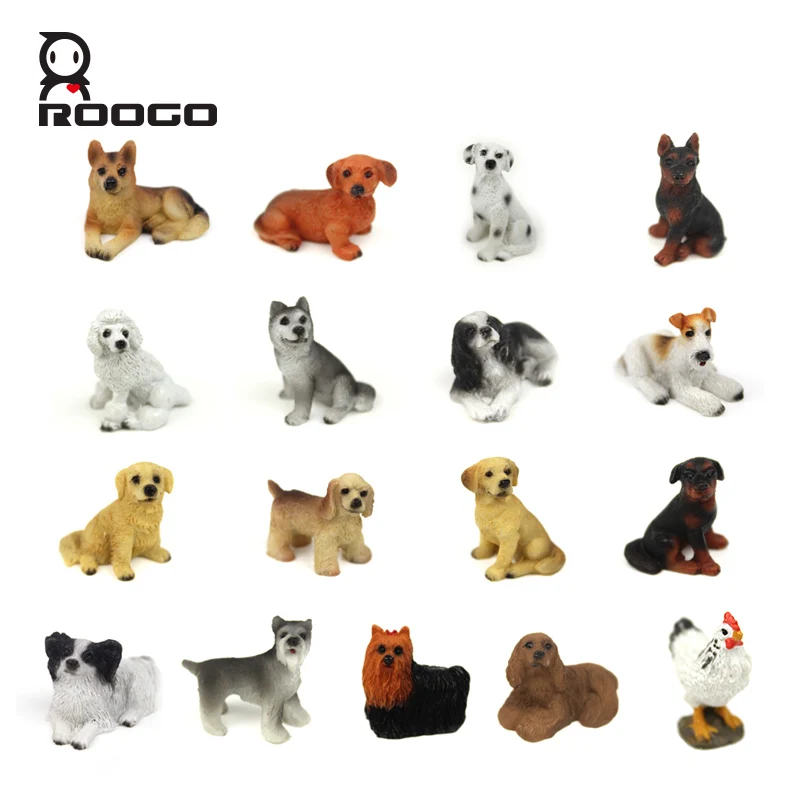 ROOGO, оптовая продажа, недорогие полимерные мини-аксессуары в форме собаки люо-Невиля, аксессуары для дома или вечеринки, предметы интерьера для детей, подарок