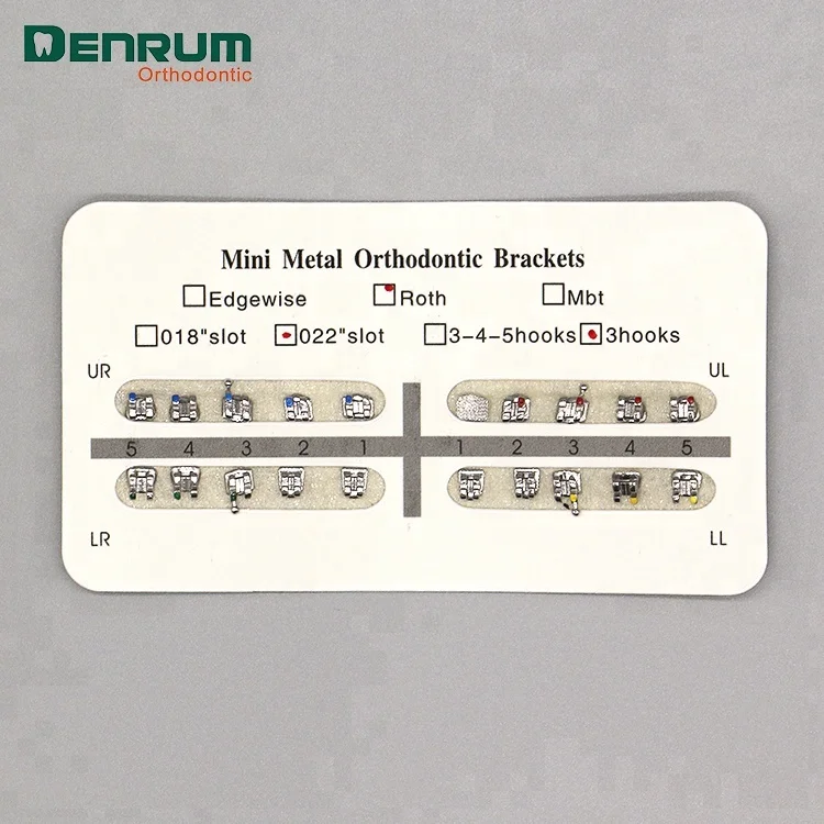 High quality orthodontic dental fancy 022 3-hook mini roth bracket ortho