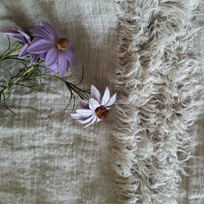 100% French washed linen blanket with stone washed solid colour