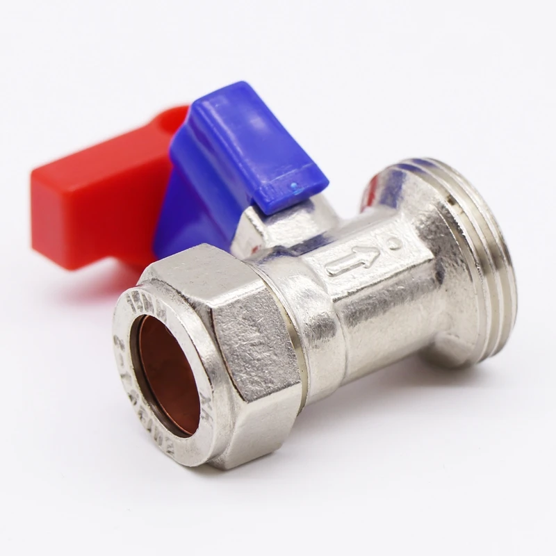 China supplier straight compress 15mm brass washing machine valve