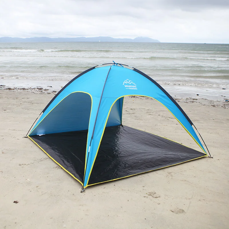 4 People Beach Tent Ultralight Beach Camping Tent Sun Shelter Large Outdoor Folding Awning Tenda Wind-resistant Tente Anti-UV