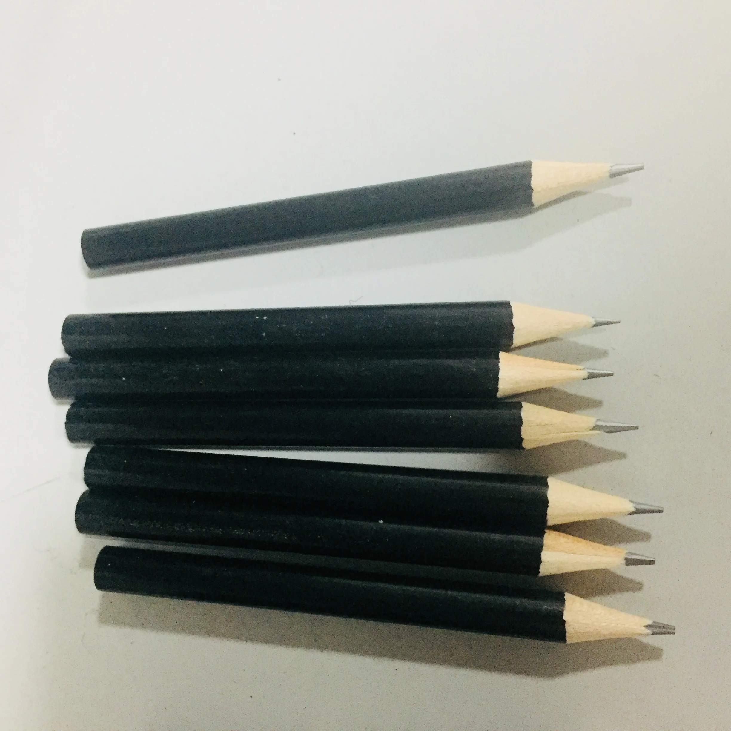 
half hb pencil Half Wooden Pencils in white, red or yellow are cheap promotional pencils 