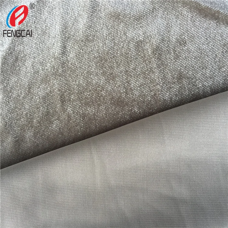 Warp Knit 8% Spandex 92% Polyester Stretch Velvet Fabric Shiny Korea Fleece Fabric