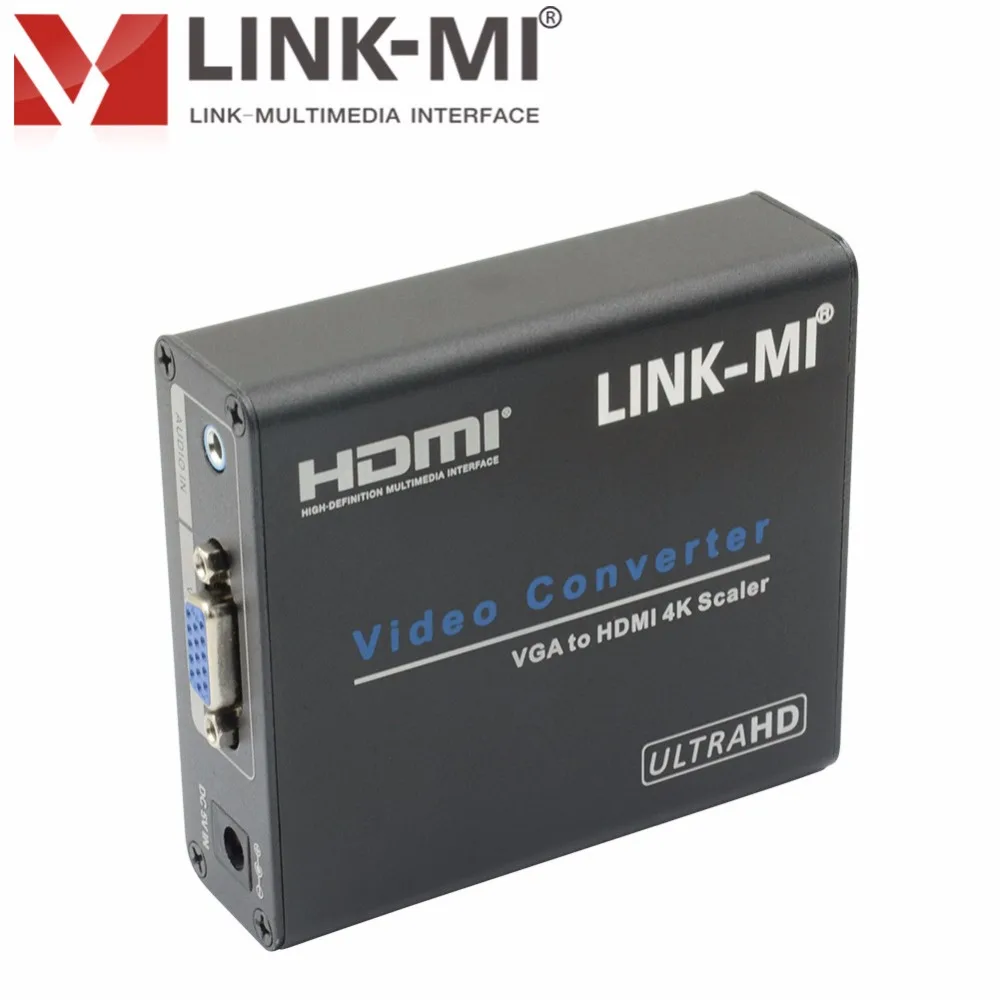 LINK-MI Factory original VGA/USB/AUDIO to HDMI 4Kx2K Scaler Converter Support multi-VESA Standard VGA formats input Plug & Play