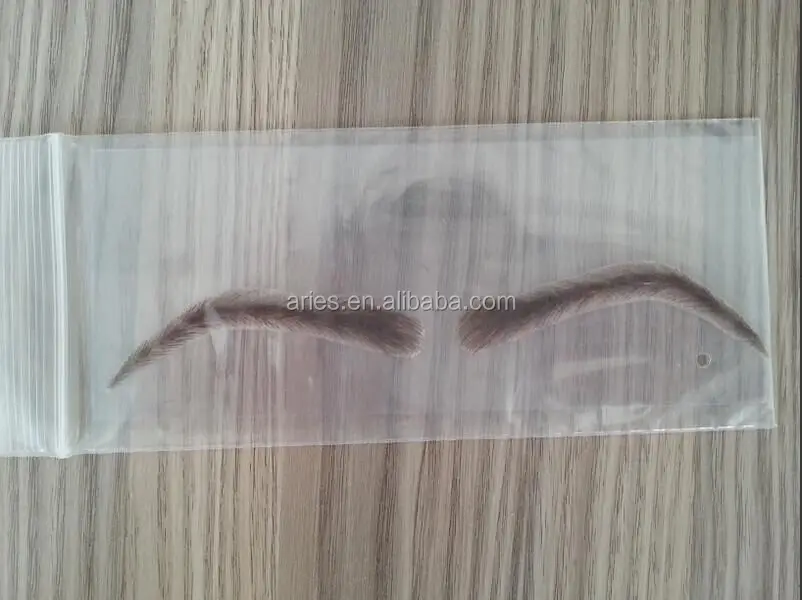 man style 1 pair false eyebrows fake eyebrow sticker 100% human hair hand made nautre looking black eyelash extension