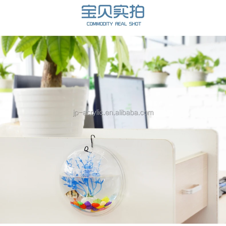 
Indoor Small Acrylic Fish Tank Wall Hanging Fish Bubble Aquarium Plant Pot Wholesale Acrylic Wall Mounted Fish 