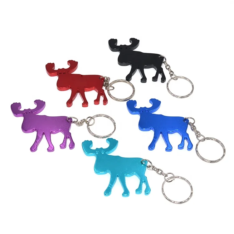 Wholesale Promotional Bottle Opener Moose Shape Aluminum Keychain