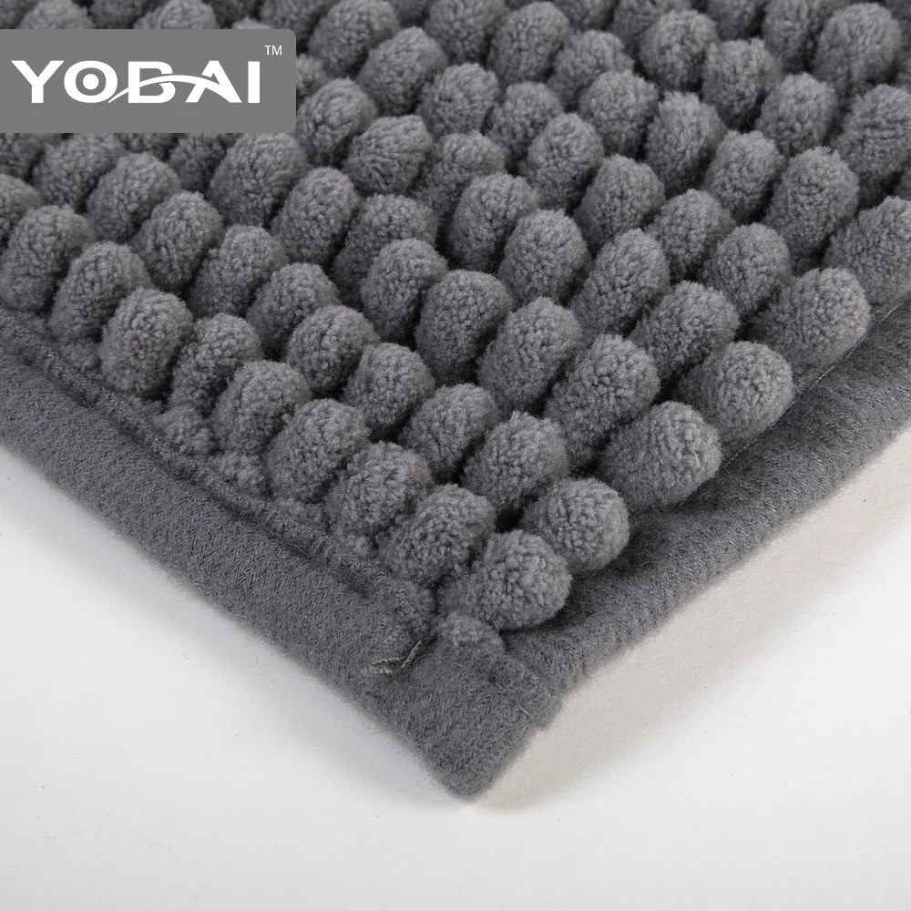 Custom Anti Slip Chenille Towel Non Slip Bath Mat Set