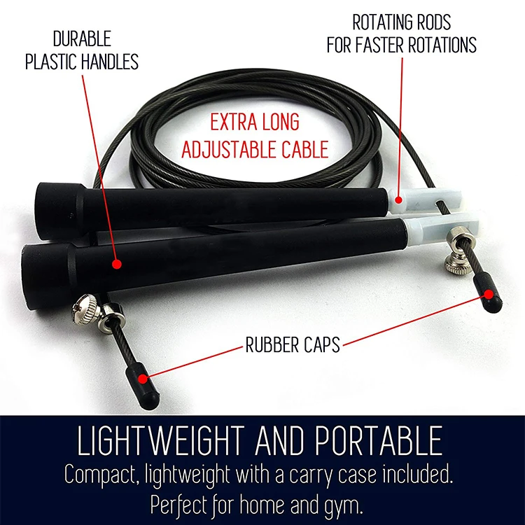 Fitness Equipment Superior Quality Professional High Speed Adjustable Jump Rope Speed Skipping Rope Wholesale