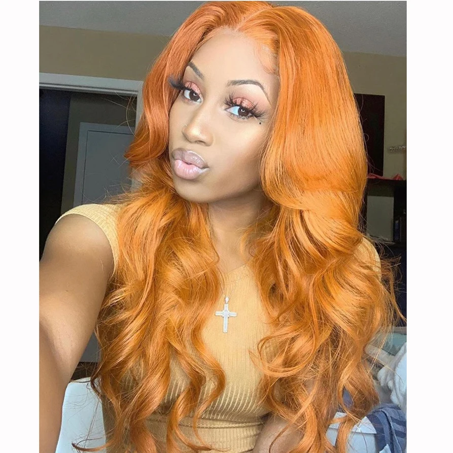 Желтый цвет парик шнурка Малайзии свободная волна 100% человеческих волос парики с детскими волосами прозрачный швейцарское кружево парики предварительно вырезанные