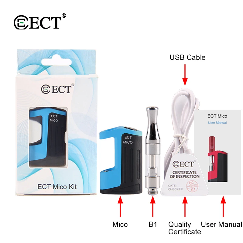 USA popular electronic cigarette vape ECT Mico 500mah e cigarette made in Shenzhen factory