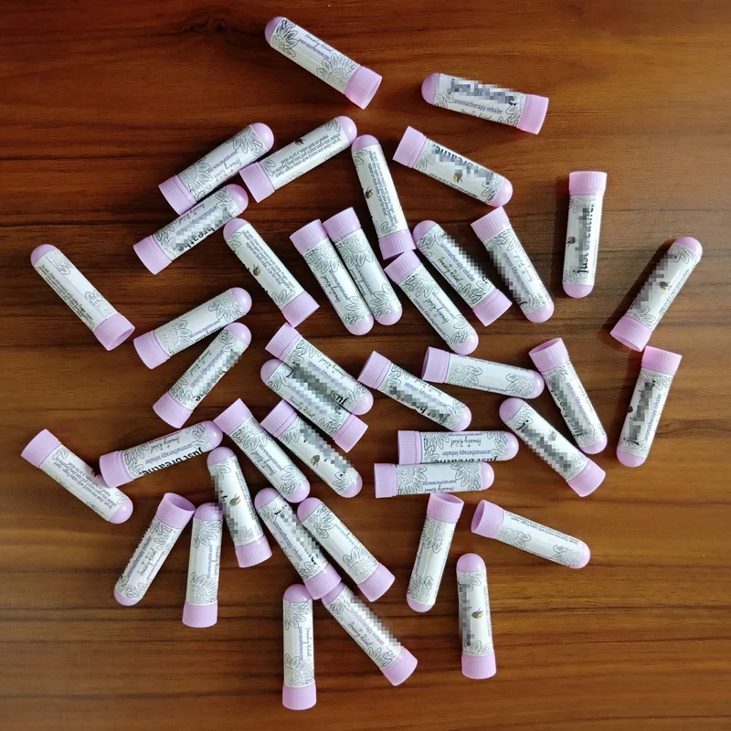 OEM blank Aroma nose flavored vapor inhaler with cotton filler stick