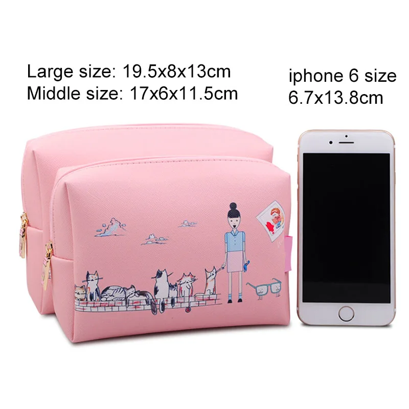 
FuYuan pink makeup train case pu leather cosmetic bag cosmetic travel toiletry bag for cosmetics 