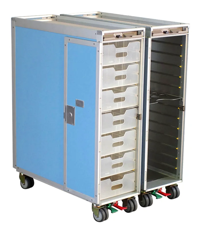 train airline plane galley aluminum half full size food water cart plane airline catering trolley trays with high quality