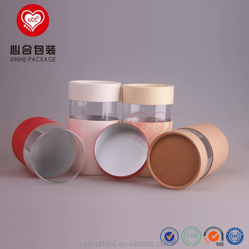 
wholesale aluminum foil cylinder paper tea box/paper tube tea box/round tea bags paper packaging box with clear window 