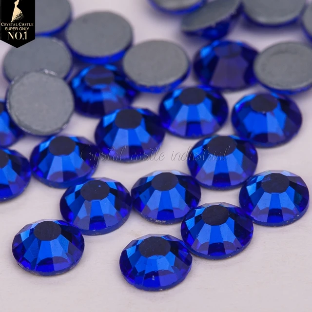 Rhinestone manufacturer ss30 sapphire flatback glass hotfix crystal stone for dance wear