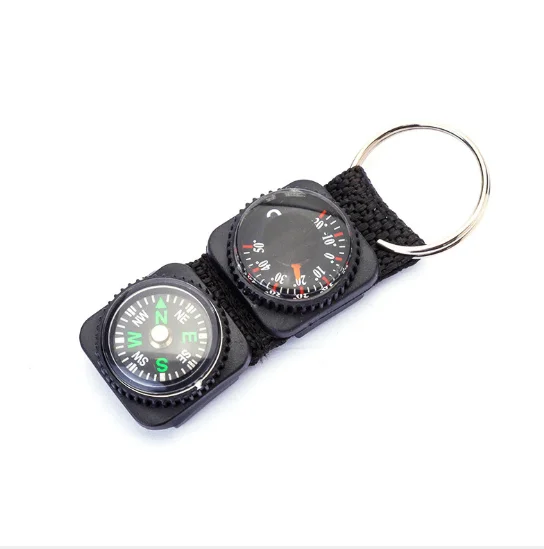 New Arrival Ribbon thermometer compass /Lanyard compass keychain