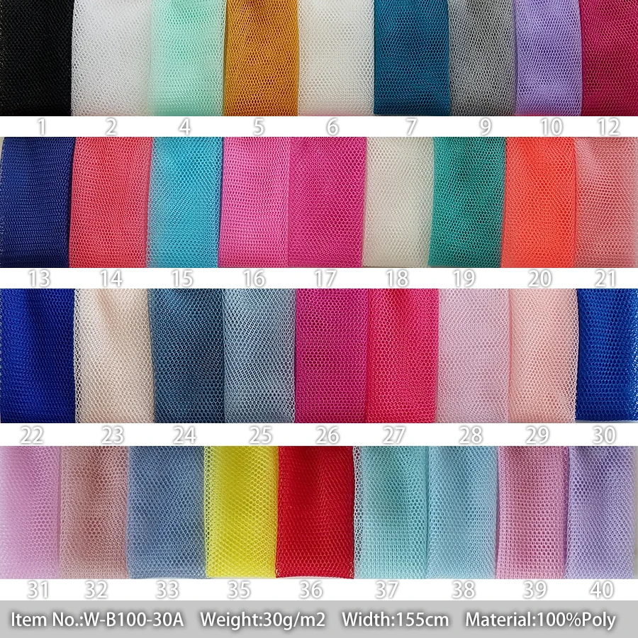 Hexagonal net polyester mosquito mesh fabric with many colors in stock for dress