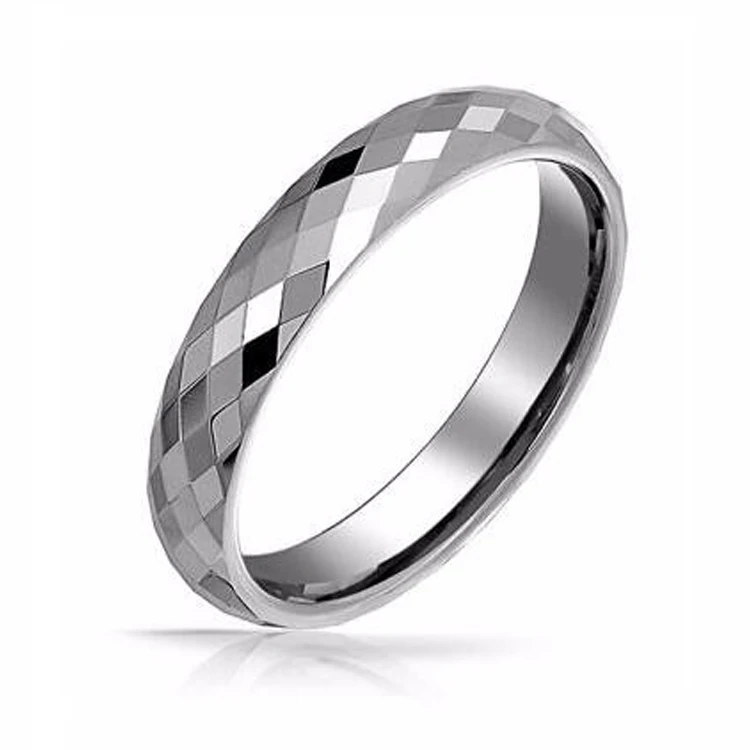 
Wholesale Multi-Faceted Design Polished Tungsten Carbide Wedding Ring 