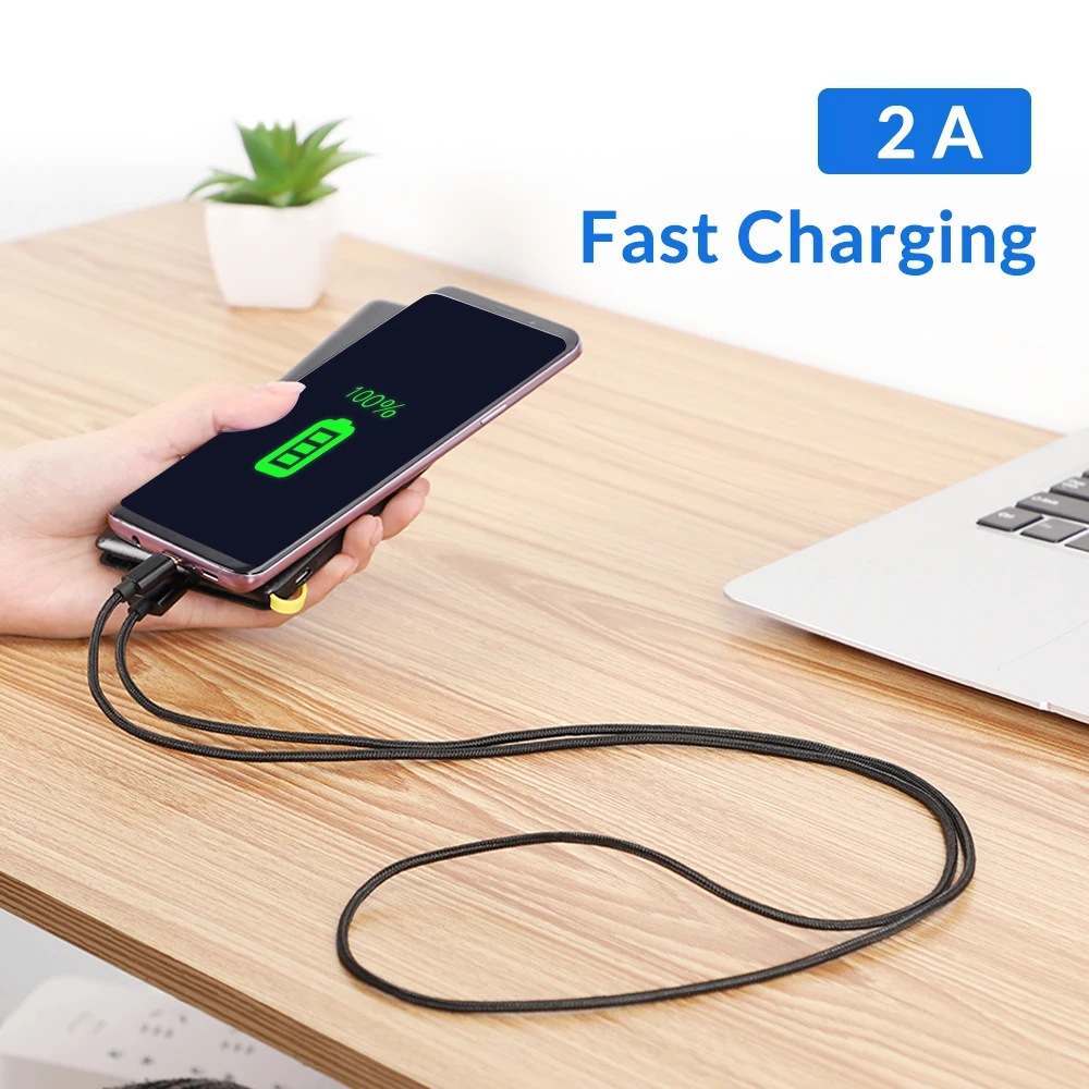 3m 10ft Nylon Braided Data 5pin Cord USB Micro USB Android Cable