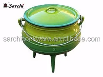 Южноафриканский горшок с тремя ножками и эмалевым покрытием из чугуна