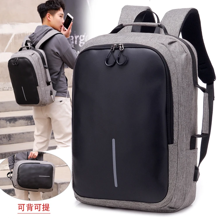 unisex theft proof charger bag casual student shoulders backpack back pack with logo