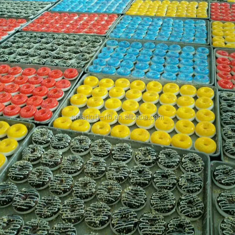 promotion artificial pu foam sponge donut cute donut fridge magnet