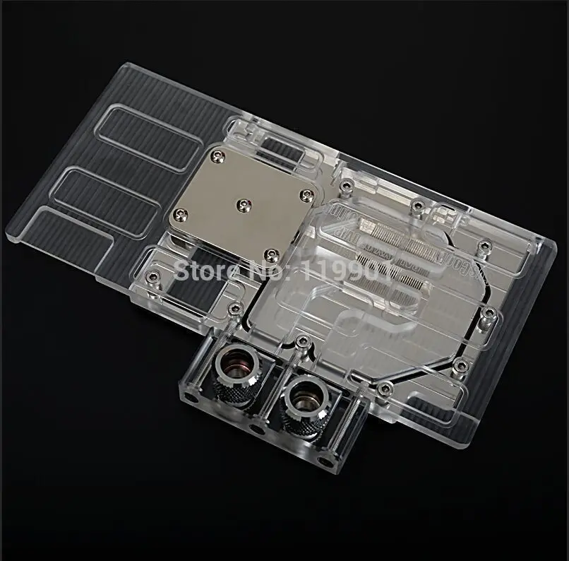 Syscooling transparent acrylic full coverage water block clear GTX970 graphic GPU water block