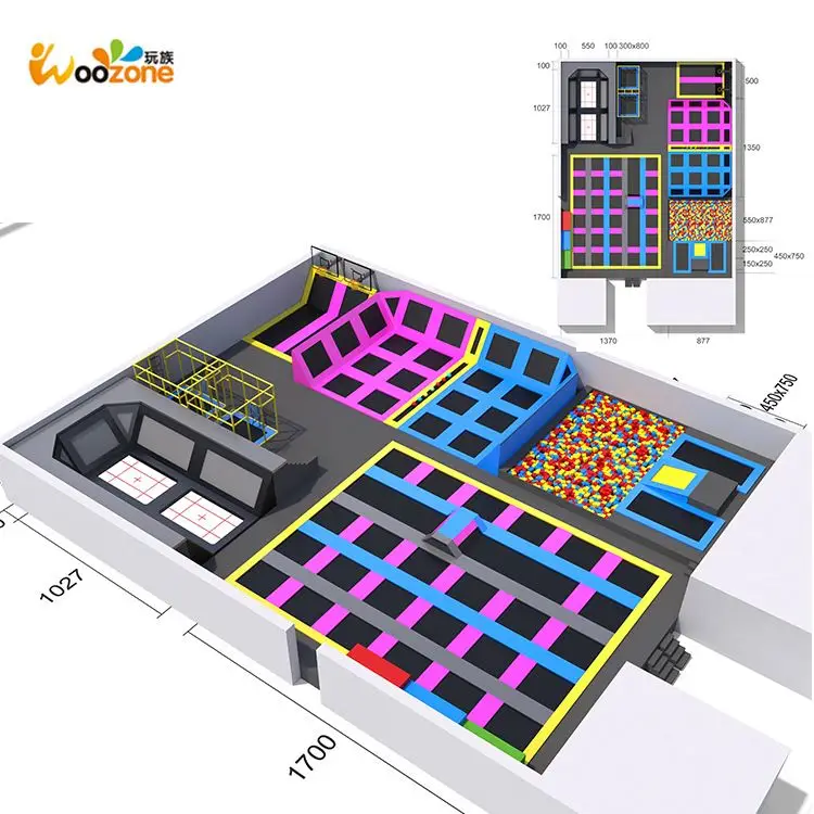 kids indoor trampoline bed bungee exercise with large foam blocks