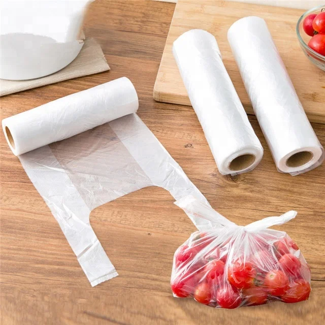 
wholesale shopping t-shirt plastic bag on roll 