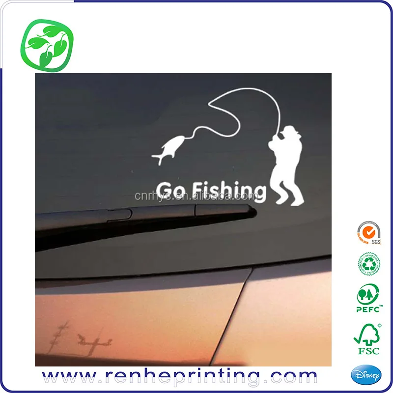 Переводные высекальные автомобильные наклейки Go fishing для окон