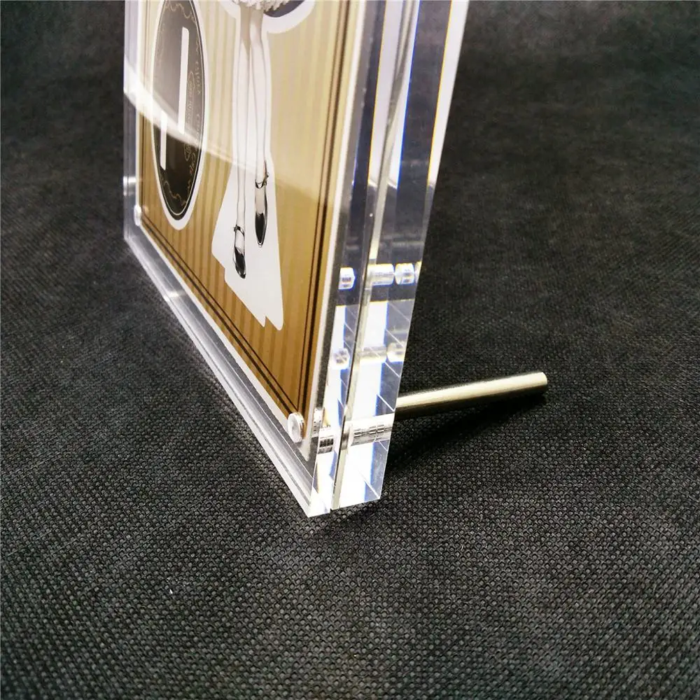 Multifunctional Clear Magnetic Acrylic Photo Frame Customized CD Holder Eco-friendly CNC Cut