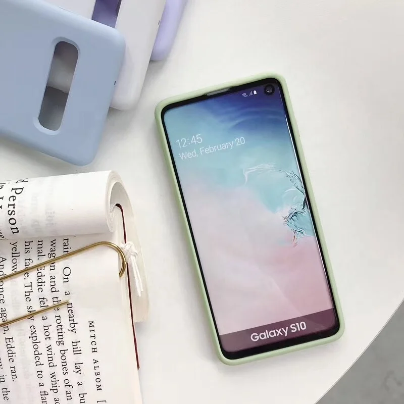 2019 Hot Sale Soft Touch Liquid Silicone Phone Case for Samsung Galaxy S10 S9 S8 Cover