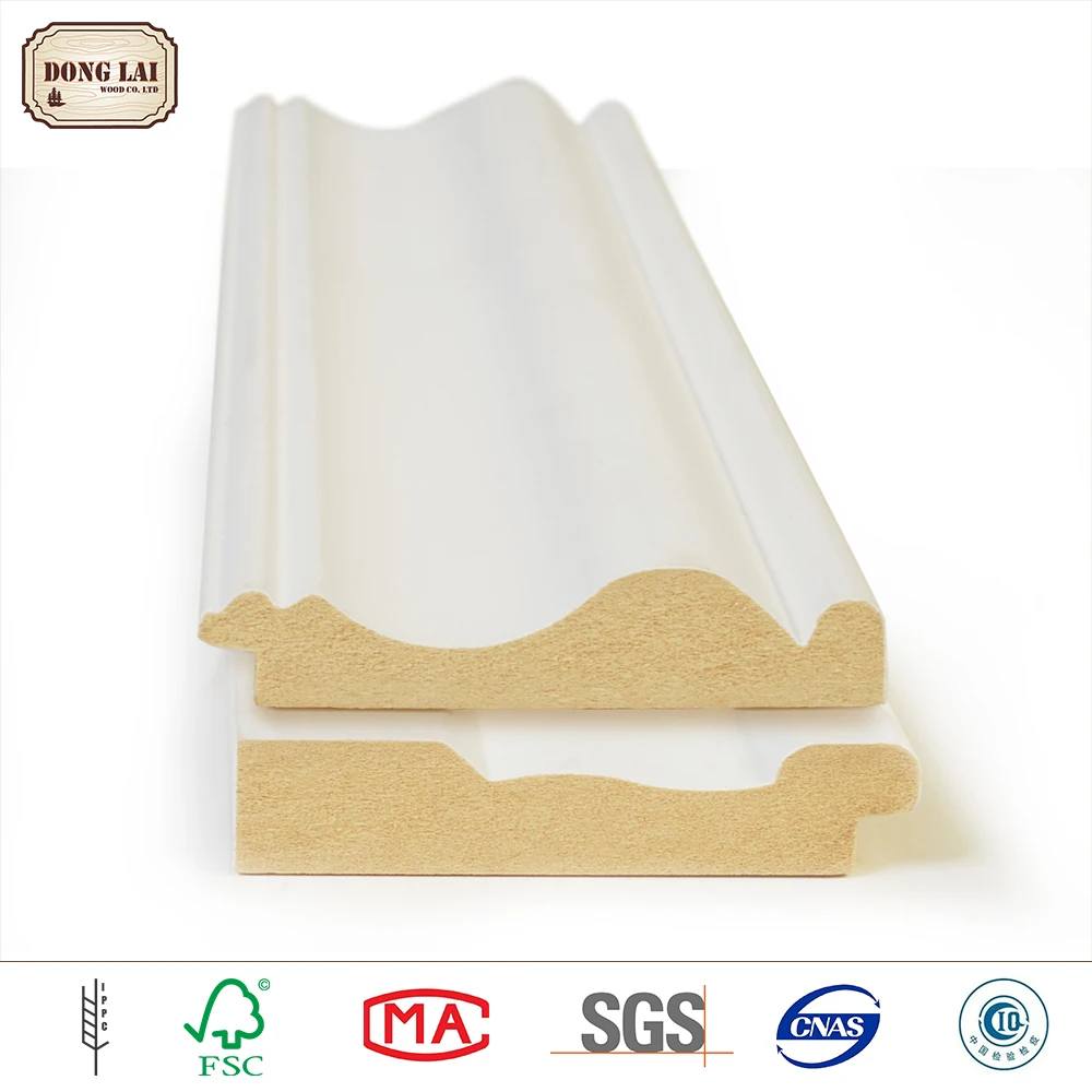 mdf baseboard white gesso painting home decoration items wood moulding