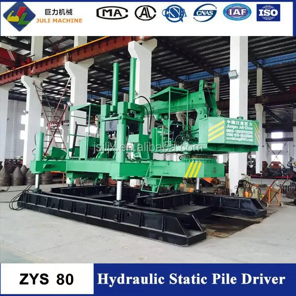 60ton, 80ton ZYS hydraulic static pile driver, hydraulic press pile driver for sale