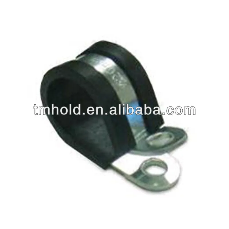 Galvanized steel tube pipe /p-clips hose clamp with rubber coated