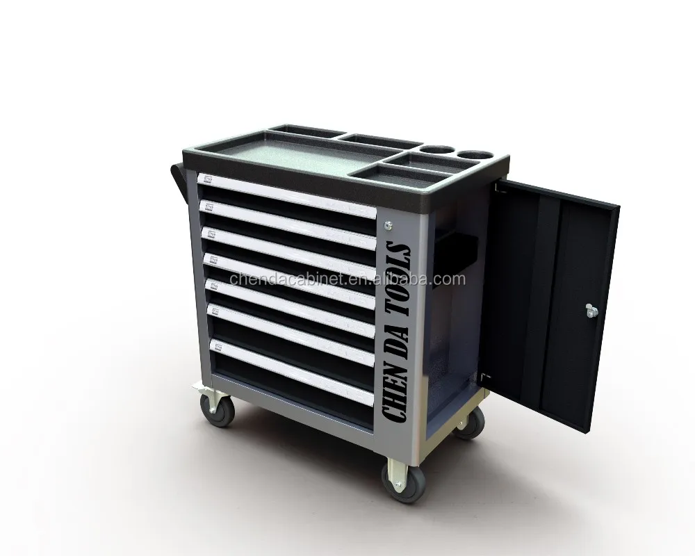 2016 New design Kraftwelle 7 drawer tool cabinet with side door