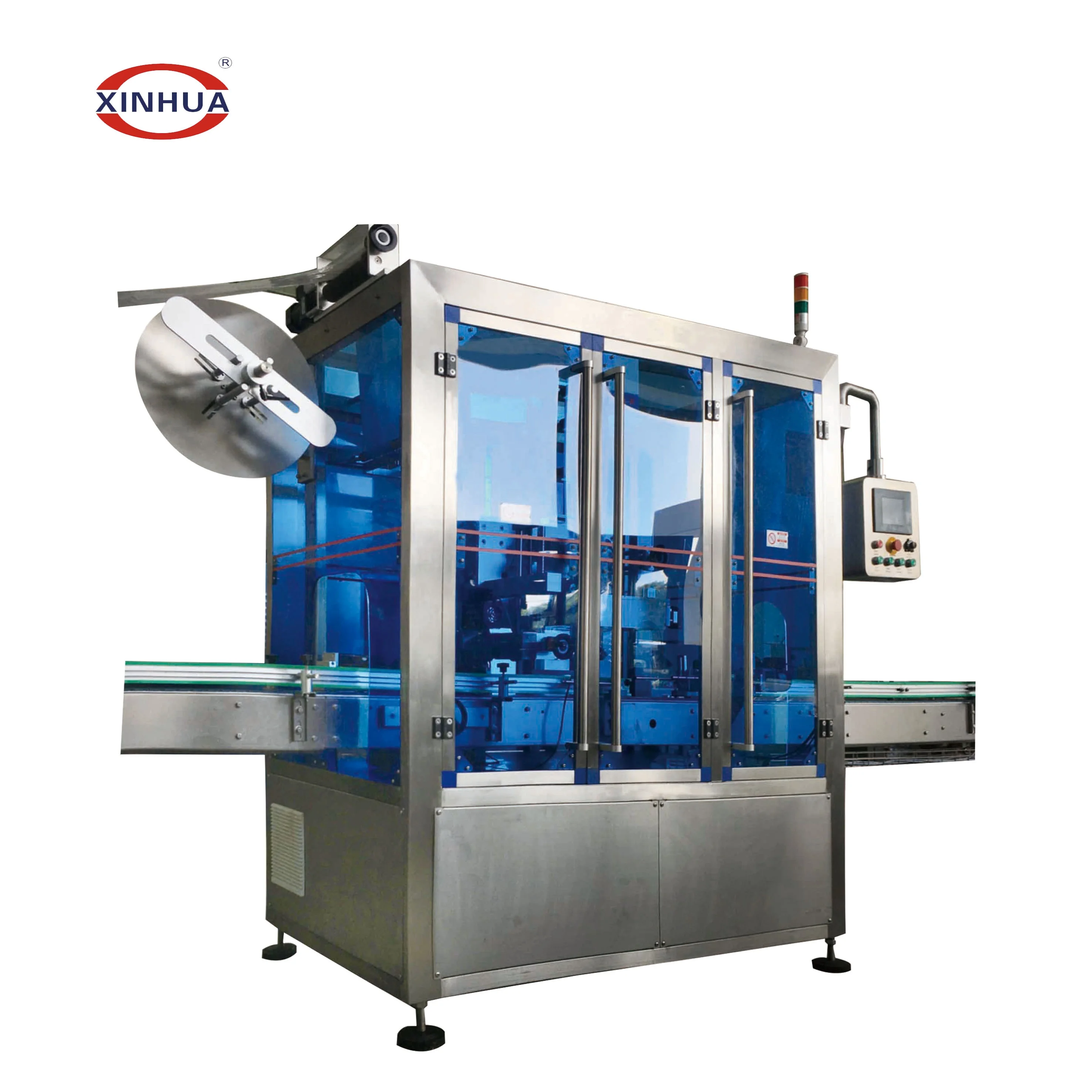 automatic plastic film shrink sleeve applicator labeling  machine for yarn coil packing