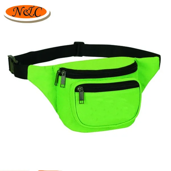Unisex outdoor sport running multi-purpose 3-zipper custom waist bag fanny pack