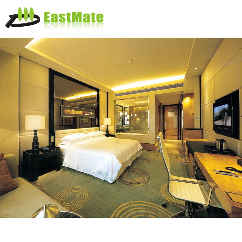 Fashion Modern Hotel Furniture Bedroom Set Solid Wood Wood Beds for Hotel Bedding Room Set Antique Factory Manufacturer Wood