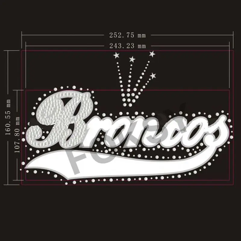 Custom Broncos Sew On Embroidery for Clothes