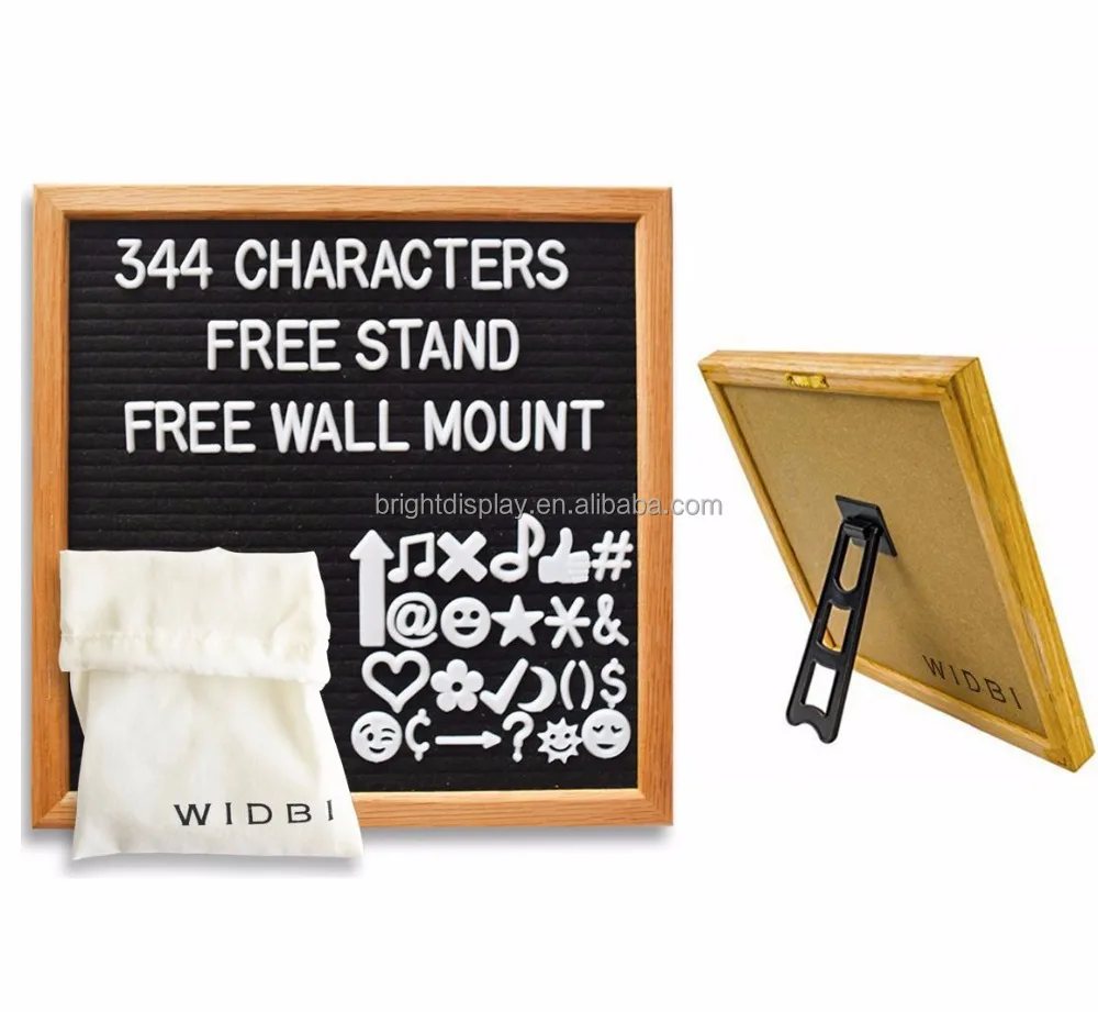 
Felt letter board Wooden Advertising Letter Board 10x10 oak frame flet pin board 2017 hot sales 