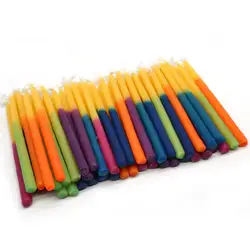Factory direct mix color hanukkah beeswax candle, mix color dripped beeswax hanukkah candles