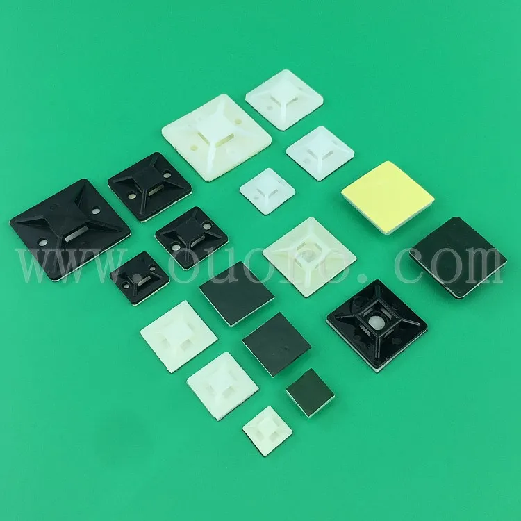 25*25 yellow glue black seat plastic Cable Management Self Adhesive CableTie Mount