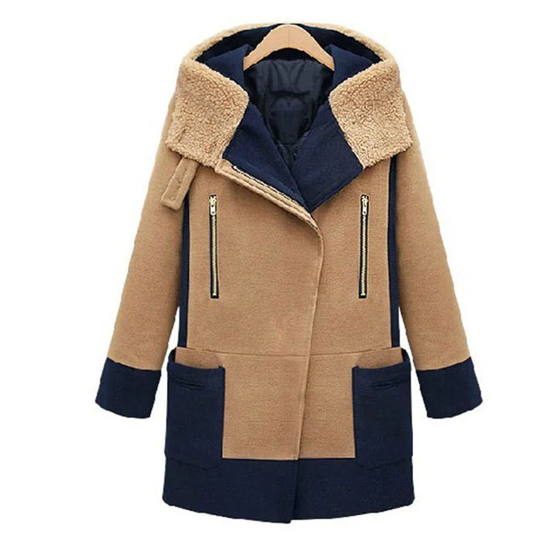 2016 Plus Size Winter Cashmere Coat Female Warm Wool Coat
