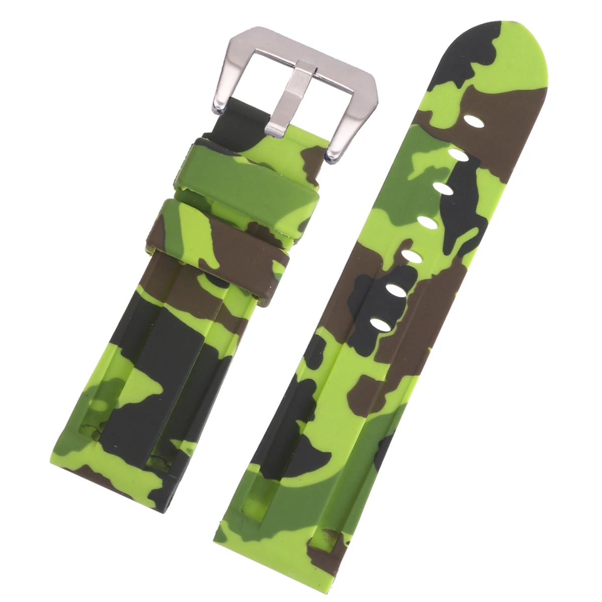 LAIHE 20mm 22mm 24mm Digital Camouflage Rubber Watchband  for Men Silicone Rubber Watch Strap Wrist Band