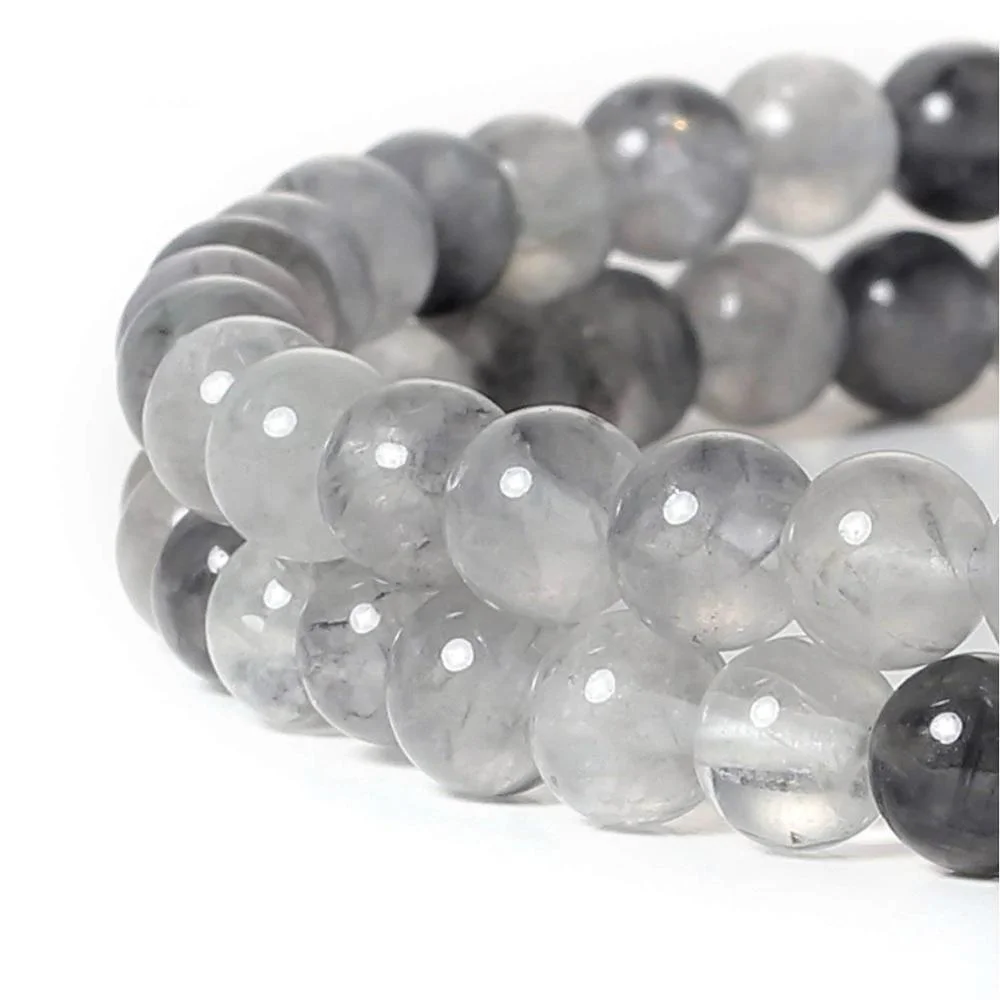 Wholesale Natural Smooth Cloudy Quartz for Jewelry Making Crafts Cloudy Quartz Gemstone Loose Beads