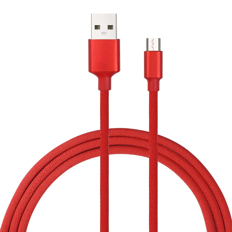 Ткань Плетеный + металл головок micro usb 5 pin кабель для передачи данных, micro usb кабель для samsung для huawei