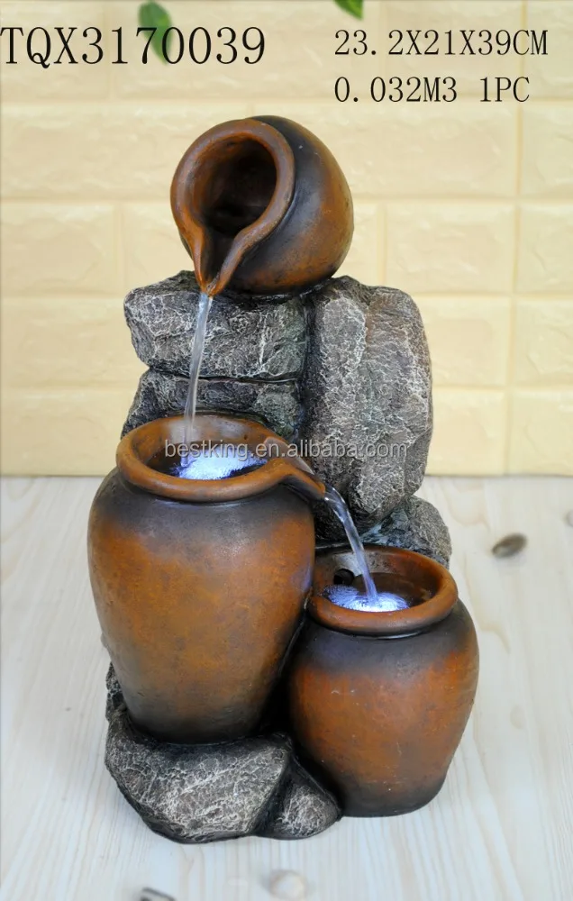 Import and export trade product warranty polyresin garden fountain